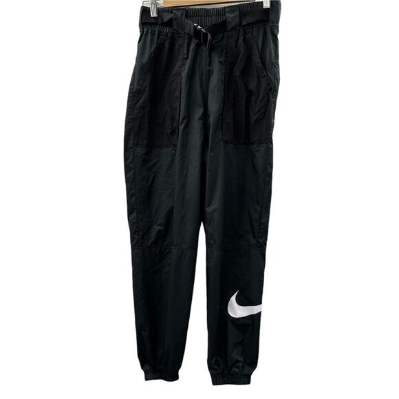 Nike Tech Pack Woven Belted Black & White Swoosh Jogger Pants‎ Size S - Picture 2 of 12